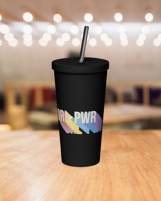 Girl Power Tumbler with a Straw