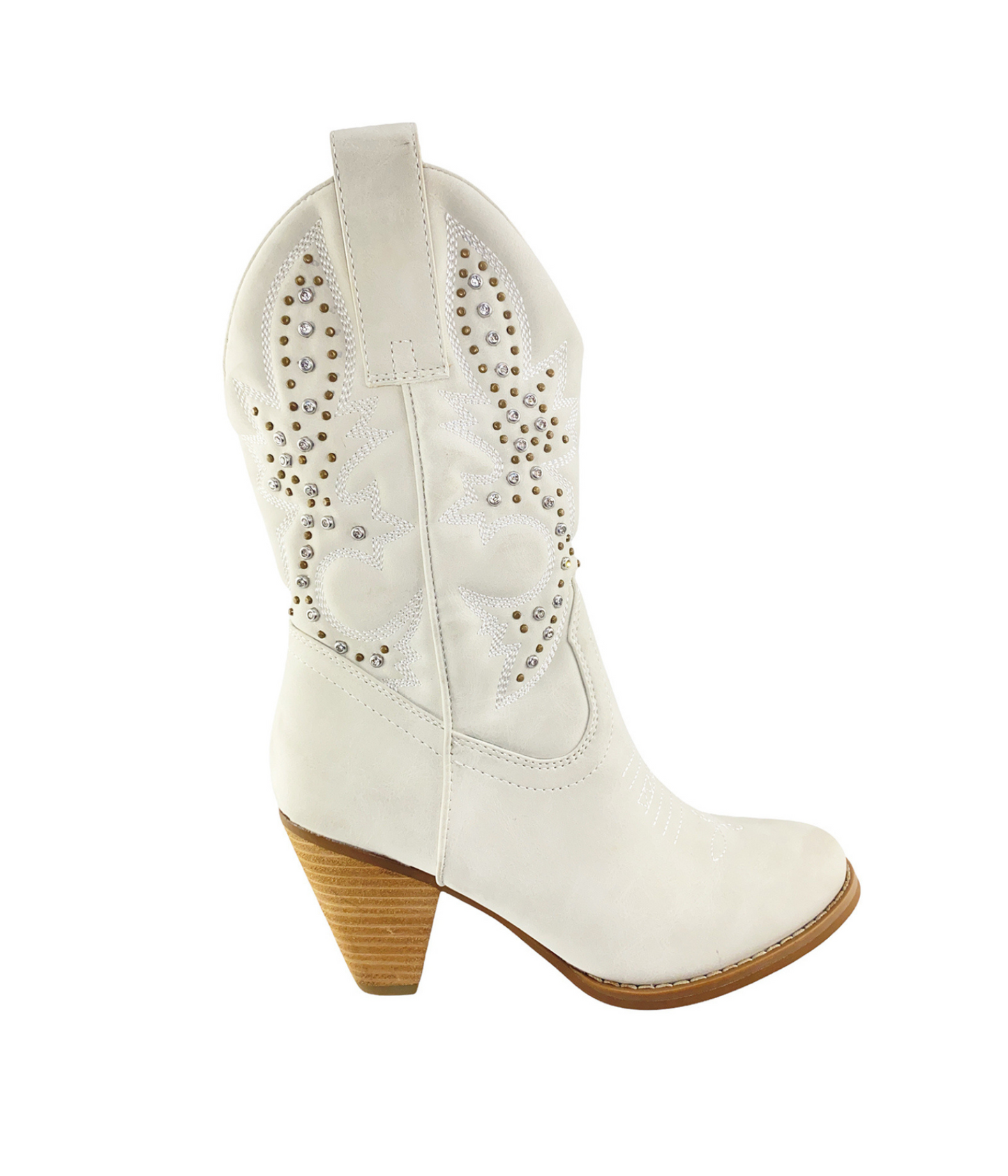 Outlaw Spirit White Cowboy Boots - Redtop