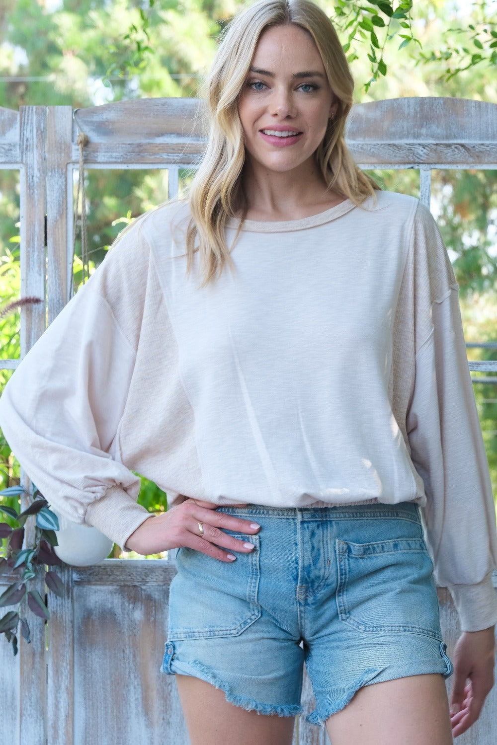 Ribbed Harmony Knit Long Sleeve Top