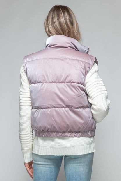 Posh Quilted Vest - Dark Rose