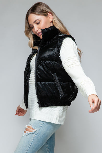 Posh Quilted Vest - Black