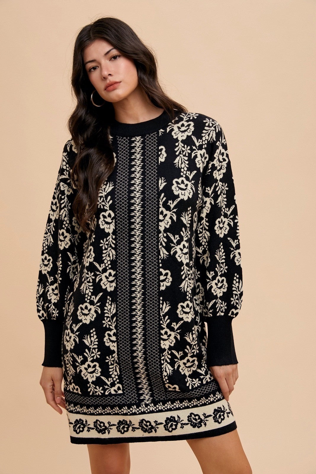 Bloom Jacquard Sweater Dress