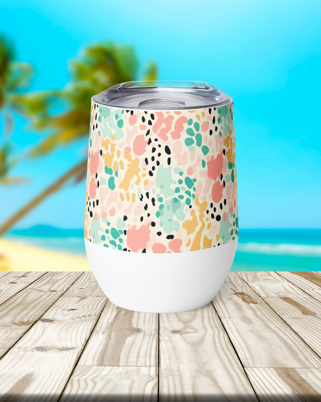 Wildly Chic Light Leopard Wine Tumbler