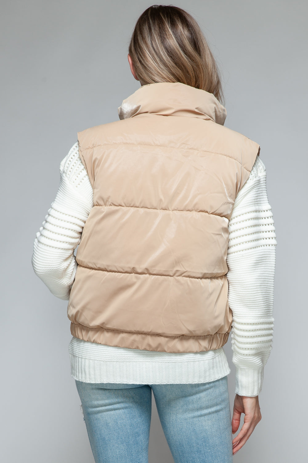 Posh Quilted Vest - Iced Coffee