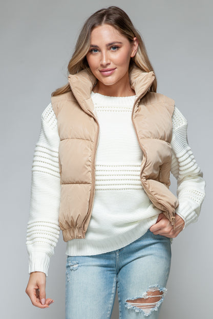 Posh Quilted Vest - Iced Coffee