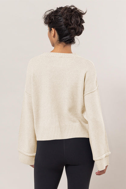 Relaxed Ribbed Round Neck Sweater