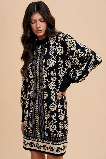 Bloom Jacquard Sweater Dress