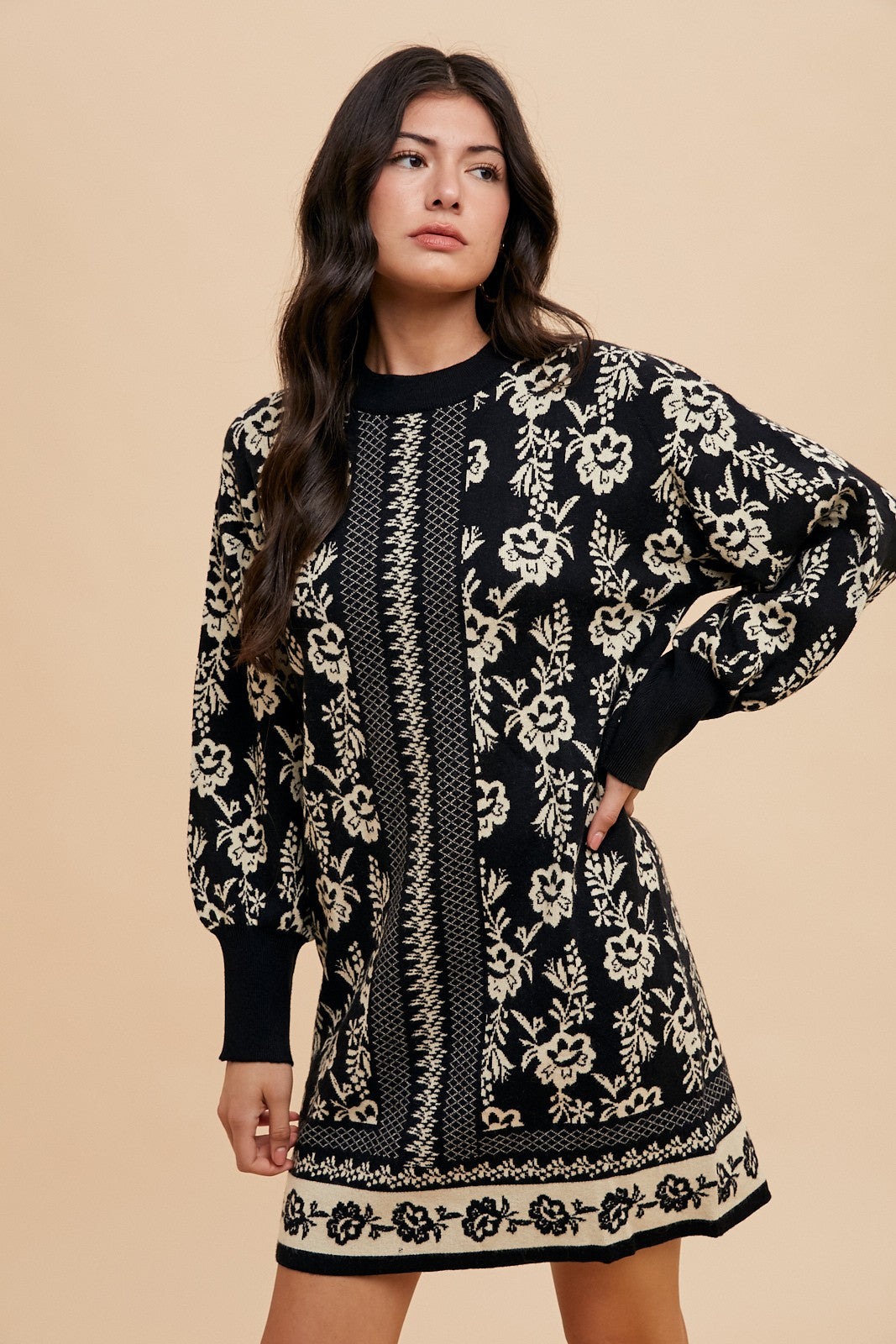 Bloom Jacquard Sweater Dress