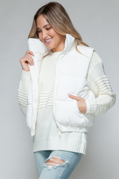 Posh Quilted Vest - Off White