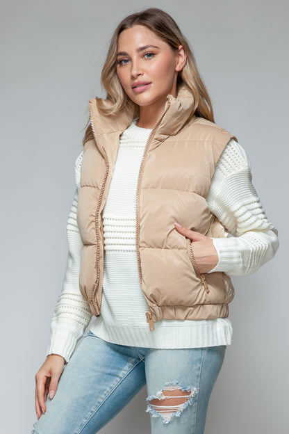 Posh Quilted Vest - Iced Coffee