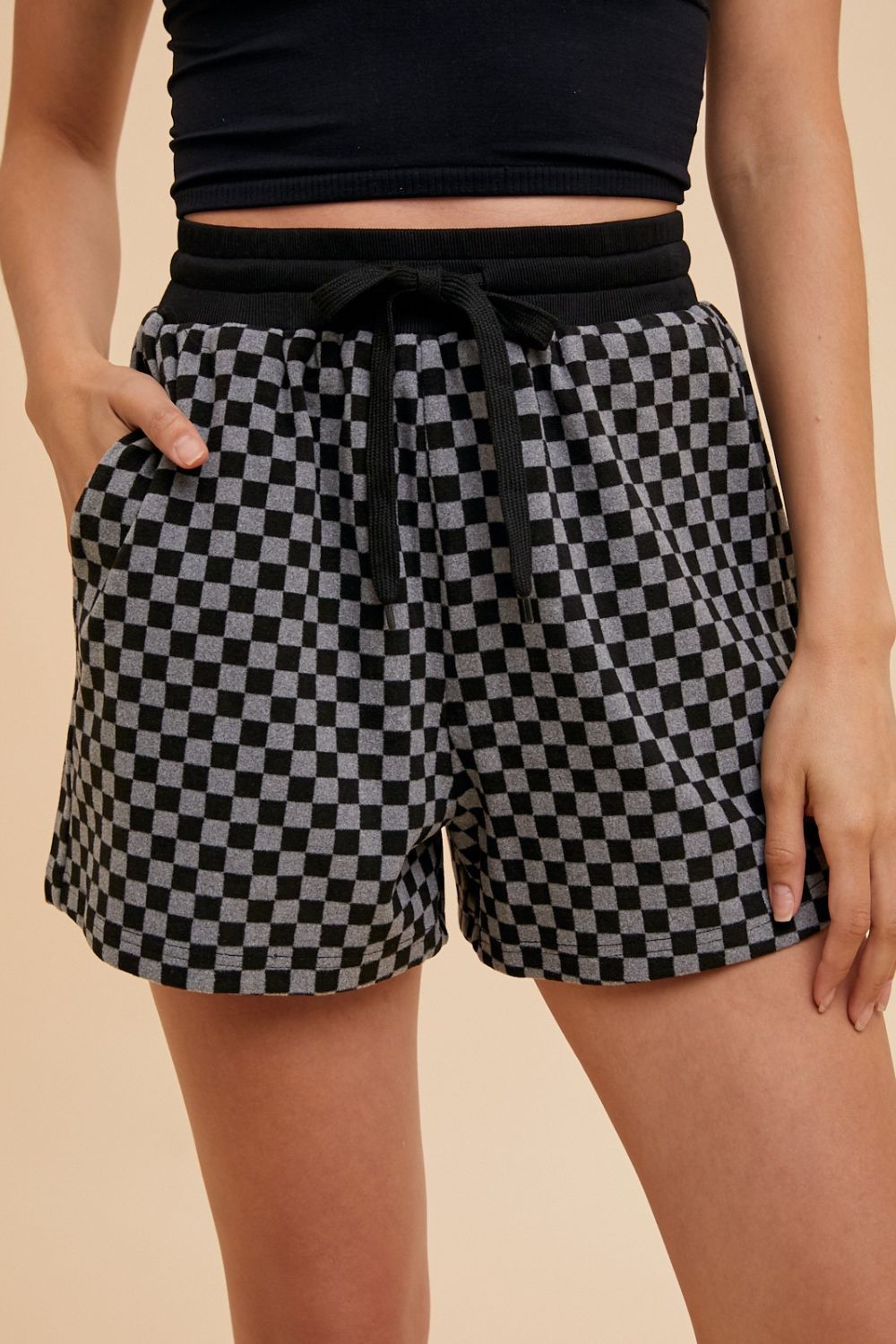 Black Checkered Lounge Set