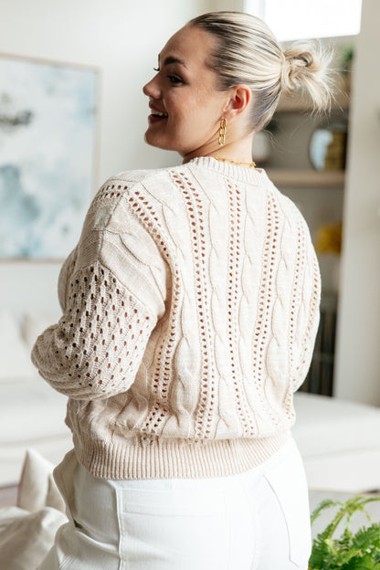 Grateful Heart Cable Knit Sweater