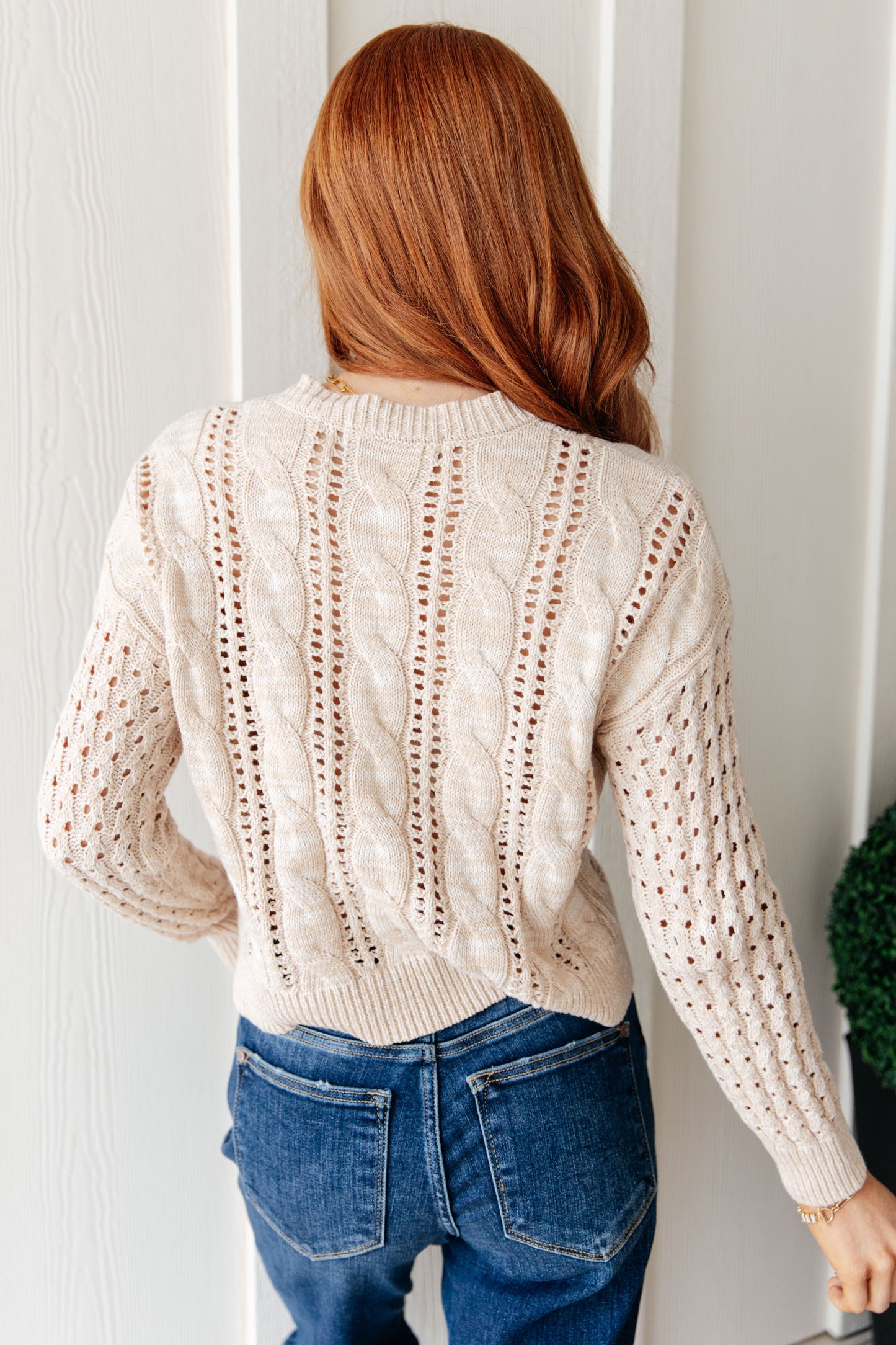 Grateful Heart Cable Knit Sweater