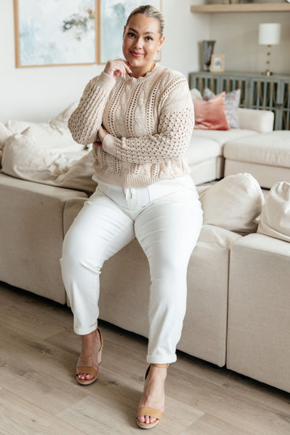 Grateful Heart Cable Knit Sweater