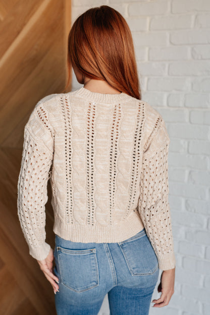 Grateful Heart Cable Knit Sweater