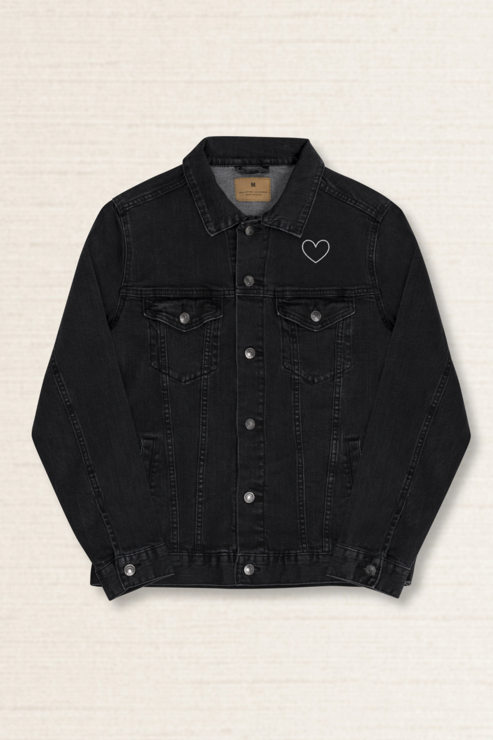 Black Good Vibes Denim Jacket