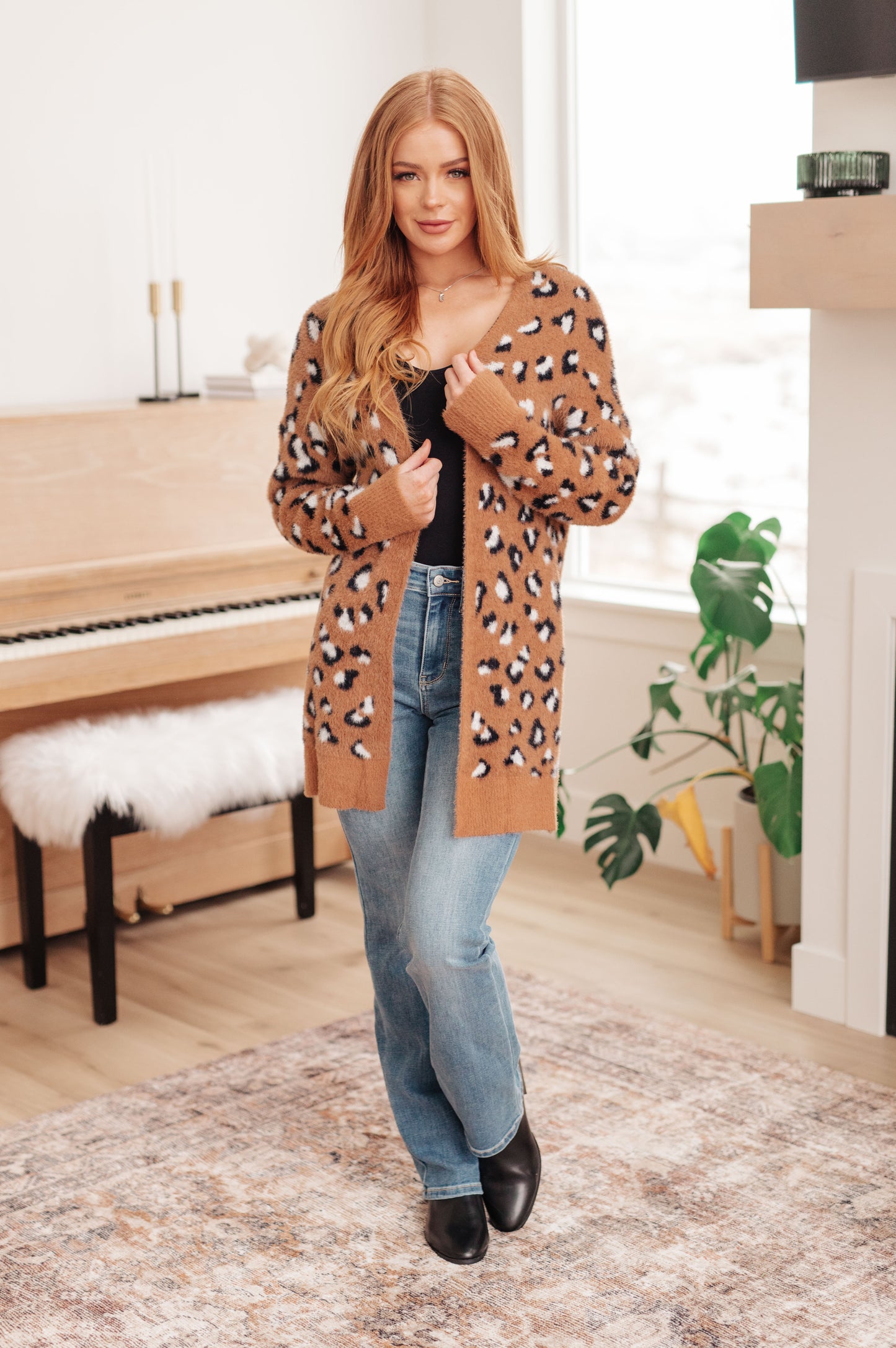 Courageous Comfort Animal Print Cardigan - Redtop