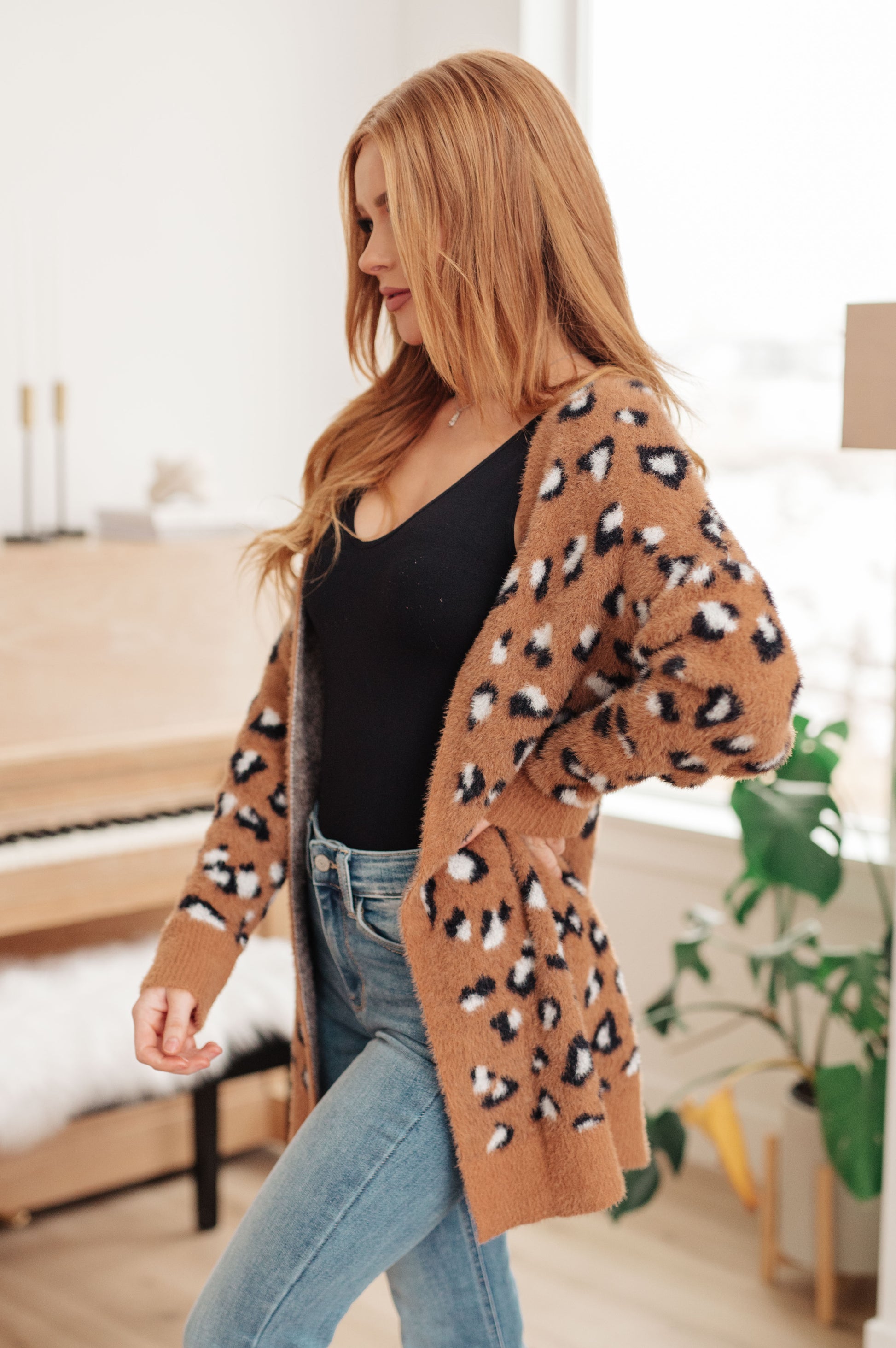 Courageous Comfort Animal Print Cardigan - Redtop