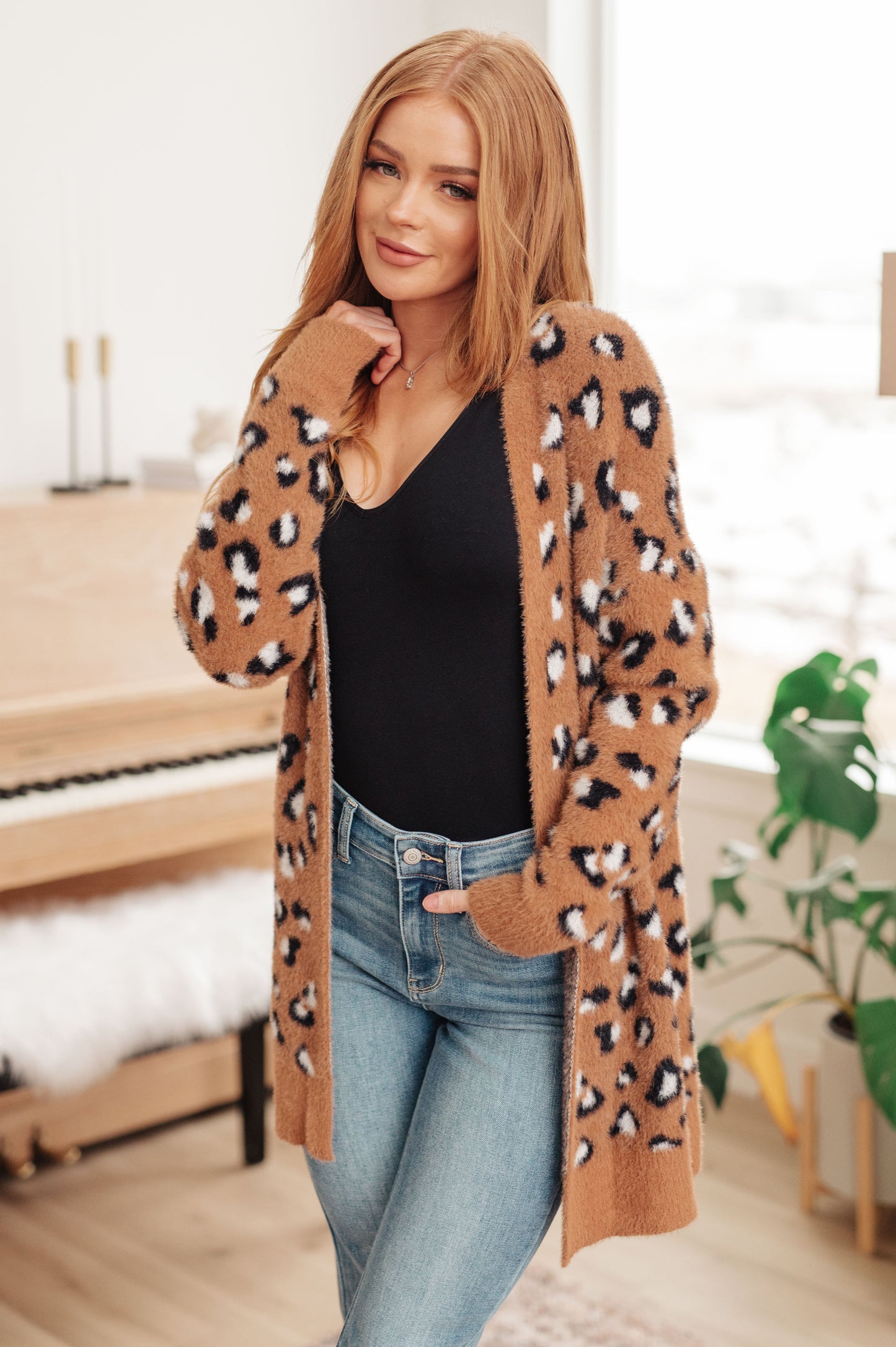 Courageous Comfort Animal Print Cardigan - Redtop