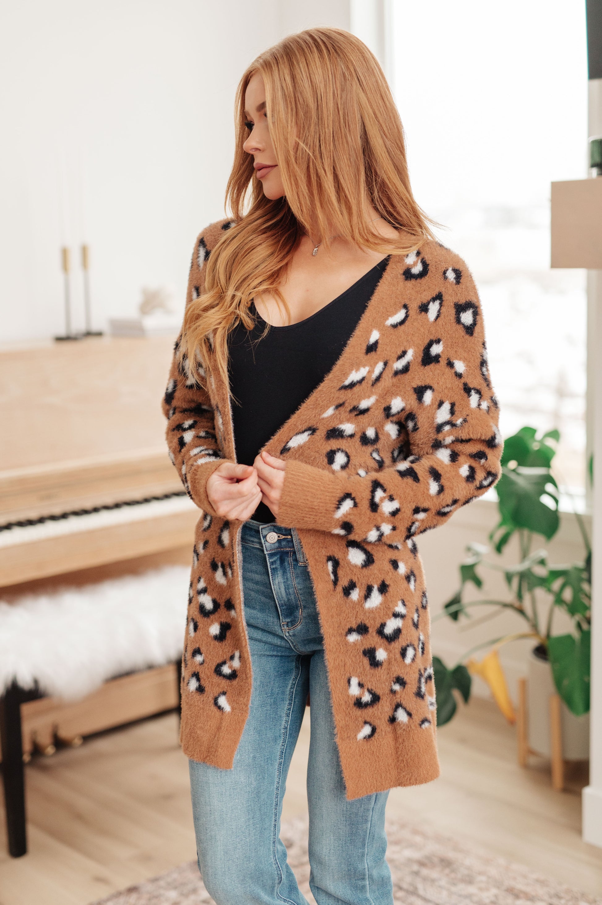 Courageous Comfort Animal Print Cardigan - Redtop