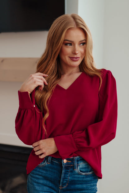 Executive Chic V-Neck Blouse