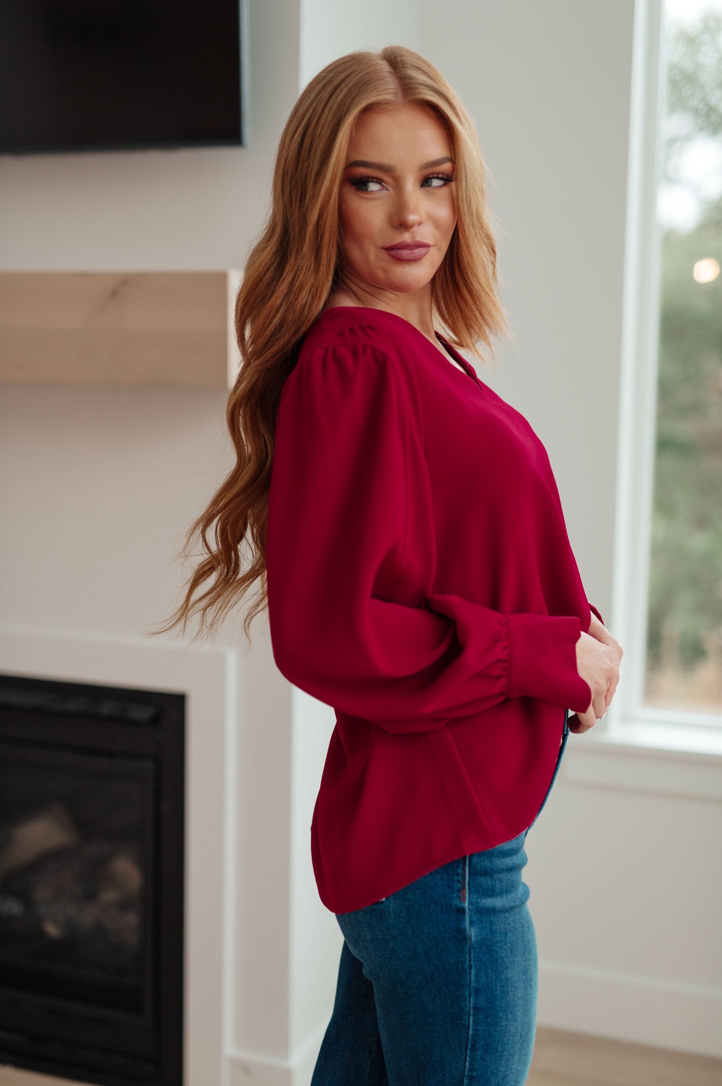 Executive Chic V-Neck Blouse