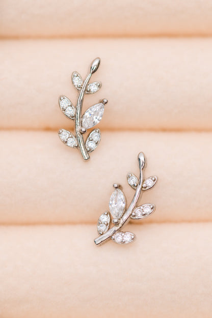 Sparkling Vine Stud Earrings