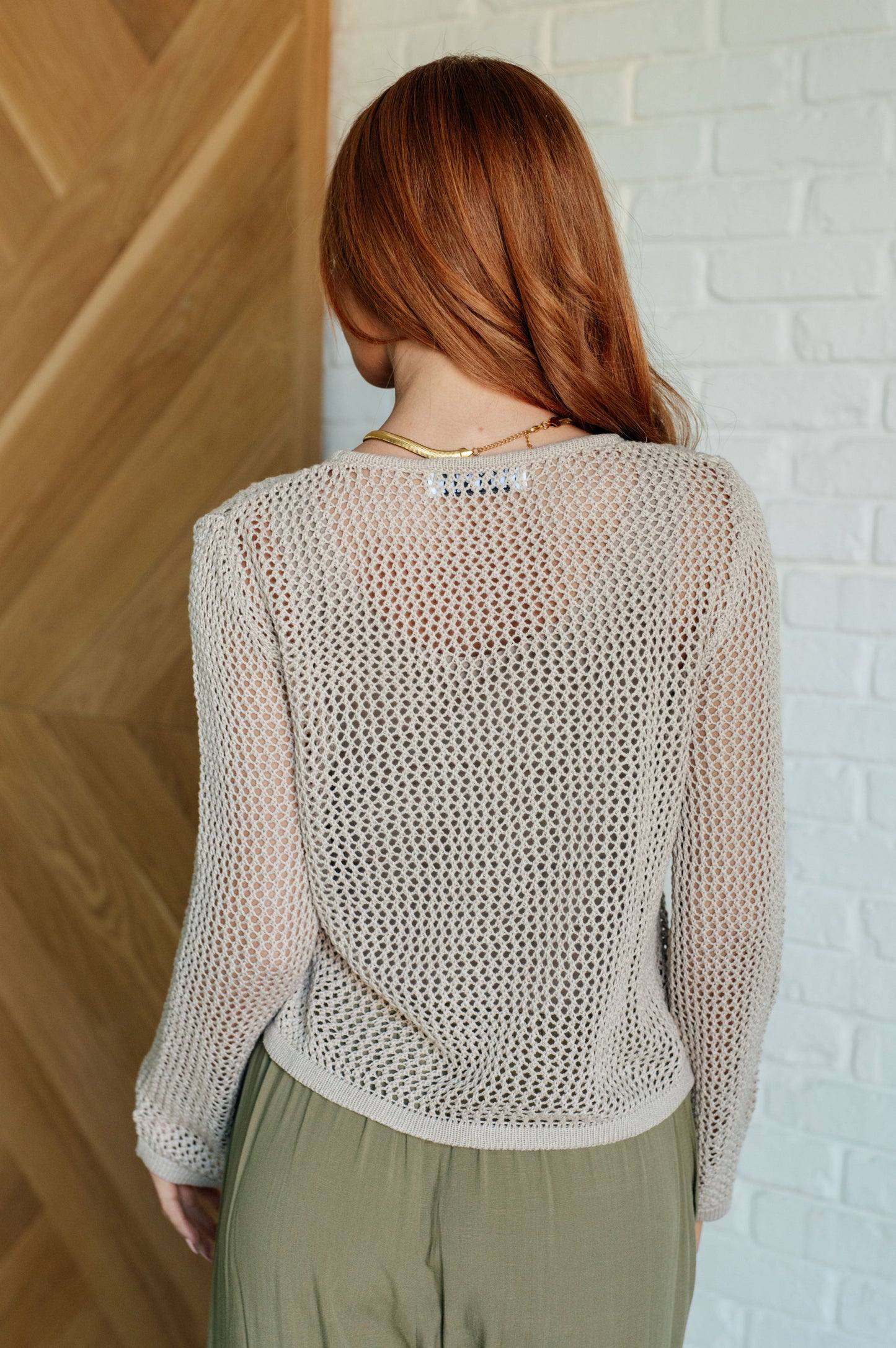 Serene Vibes Loose Knit Long Sleeve Top - Redtop