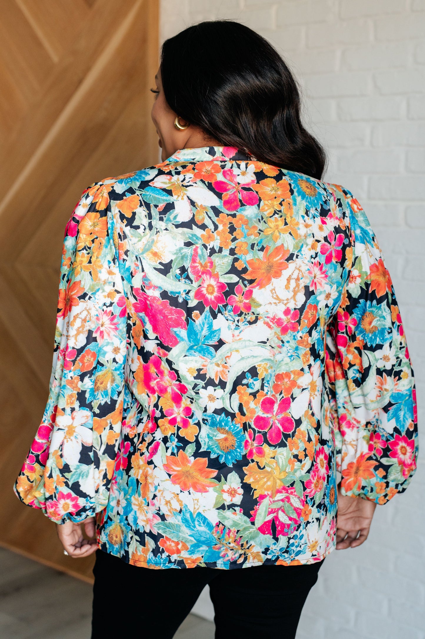 Blooming Escape Peplum Blouse - Redtop