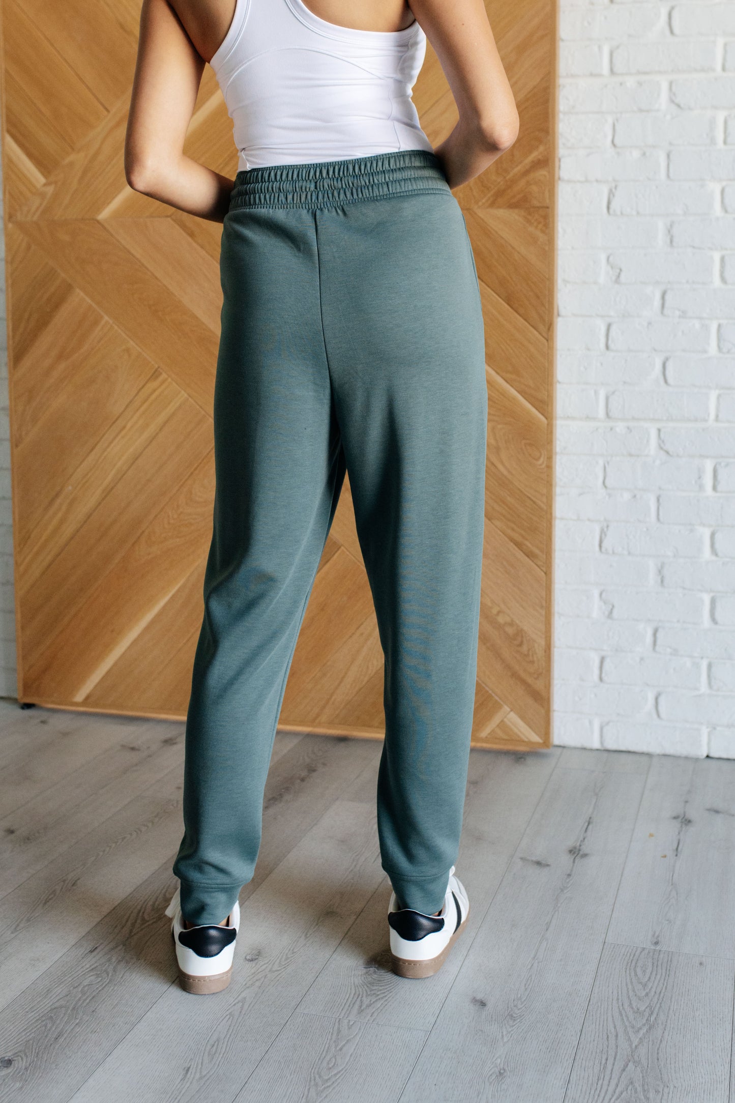 Urban Luxe Center Seam Joggers - Ash Jade