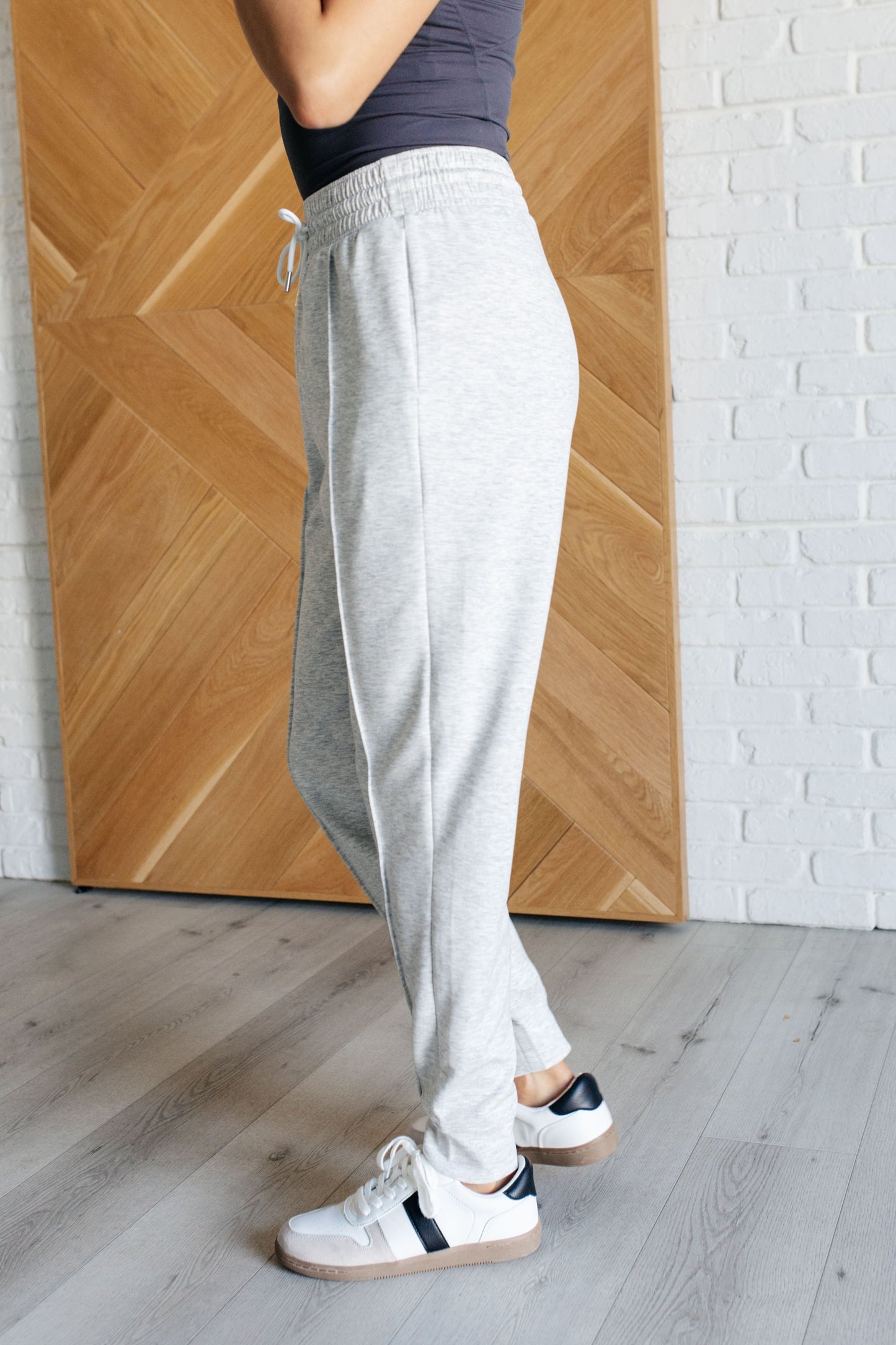 Urban Luxe Center Seam Joggers - Heather Grey