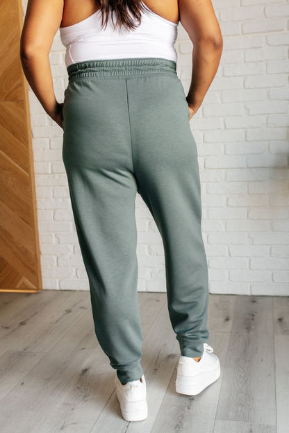 Urban Luxe Center Seam Joggers - Ash Jade