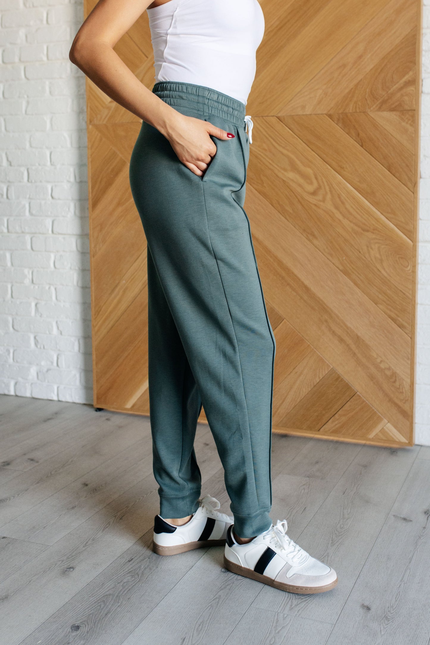 Urban Luxe Center Seam Joggers - Ash Jade