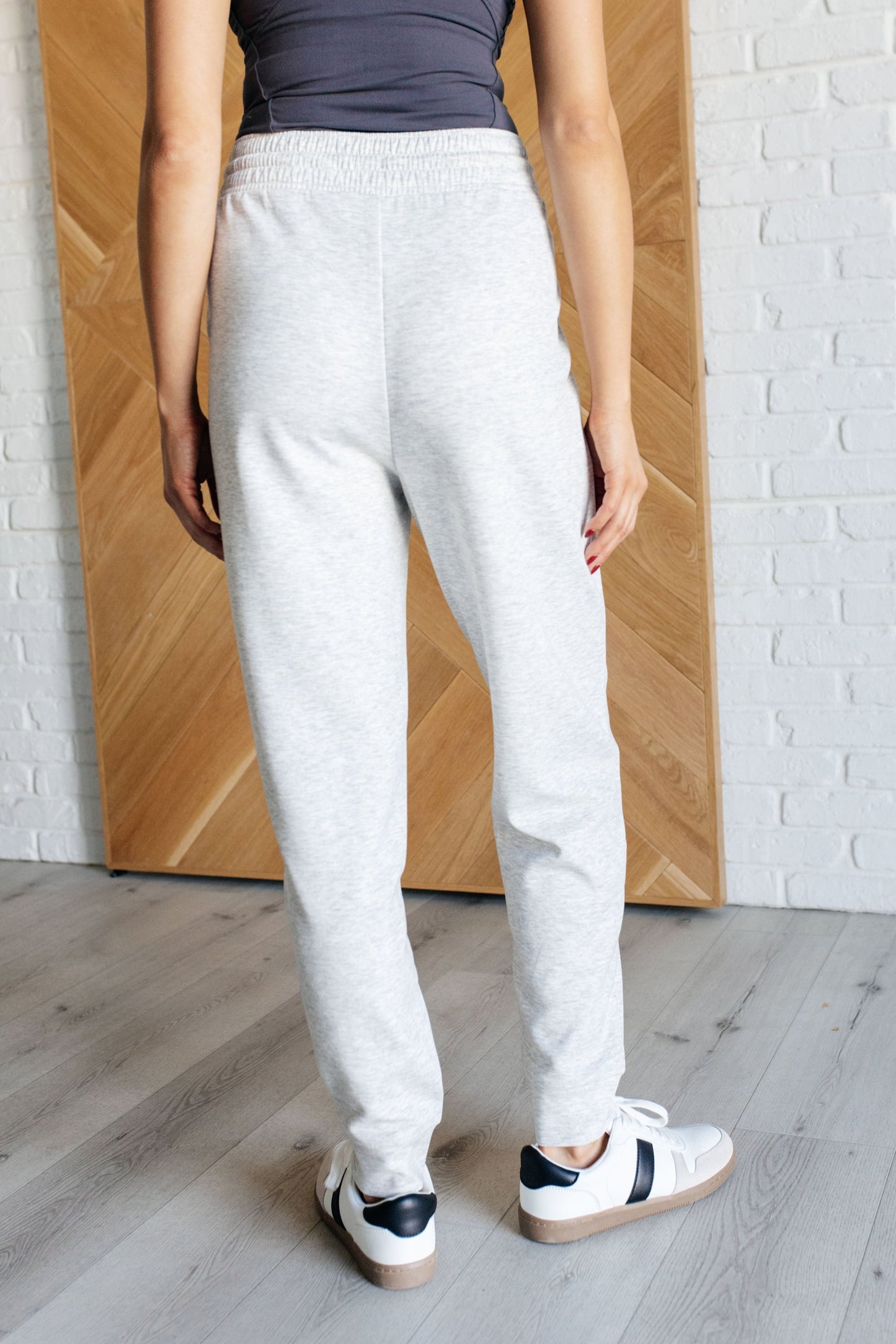 Urban Luxe Center Seam Joggers - Heather Grey