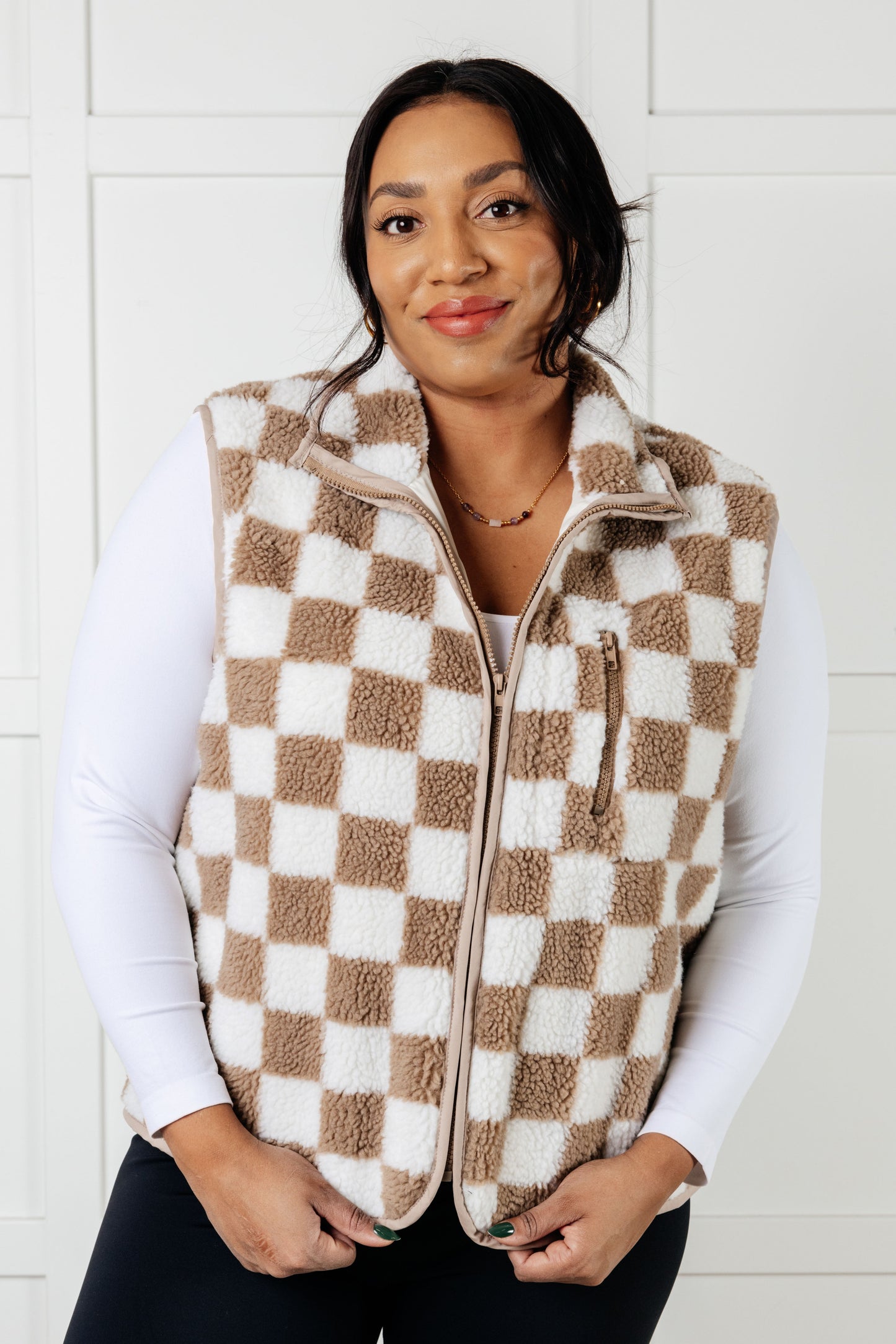 Trailblazer Checkered Fleece Vest