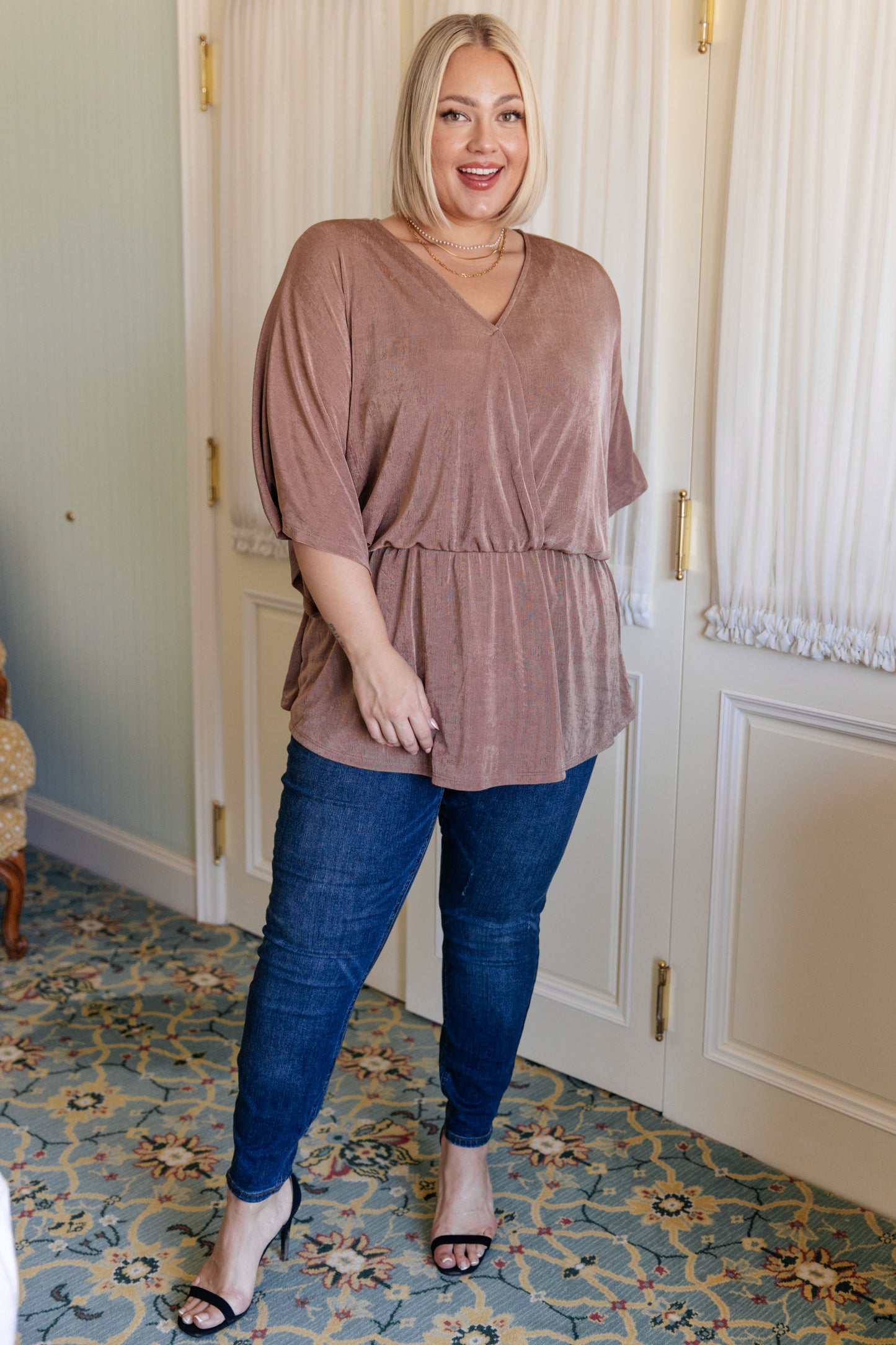 Luxe Flow V-Neck Blouse