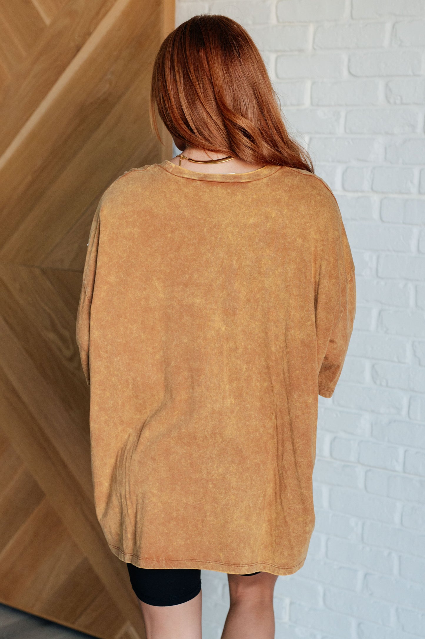 Carefree Camel Drop Shoulder Tee - Redtop