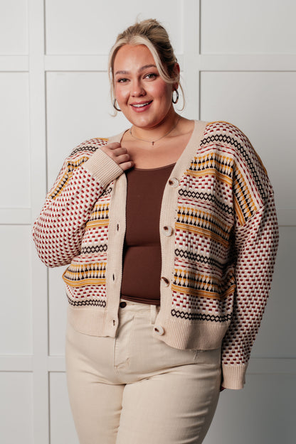 Chic Comfort Striped Button-Down Cardigan