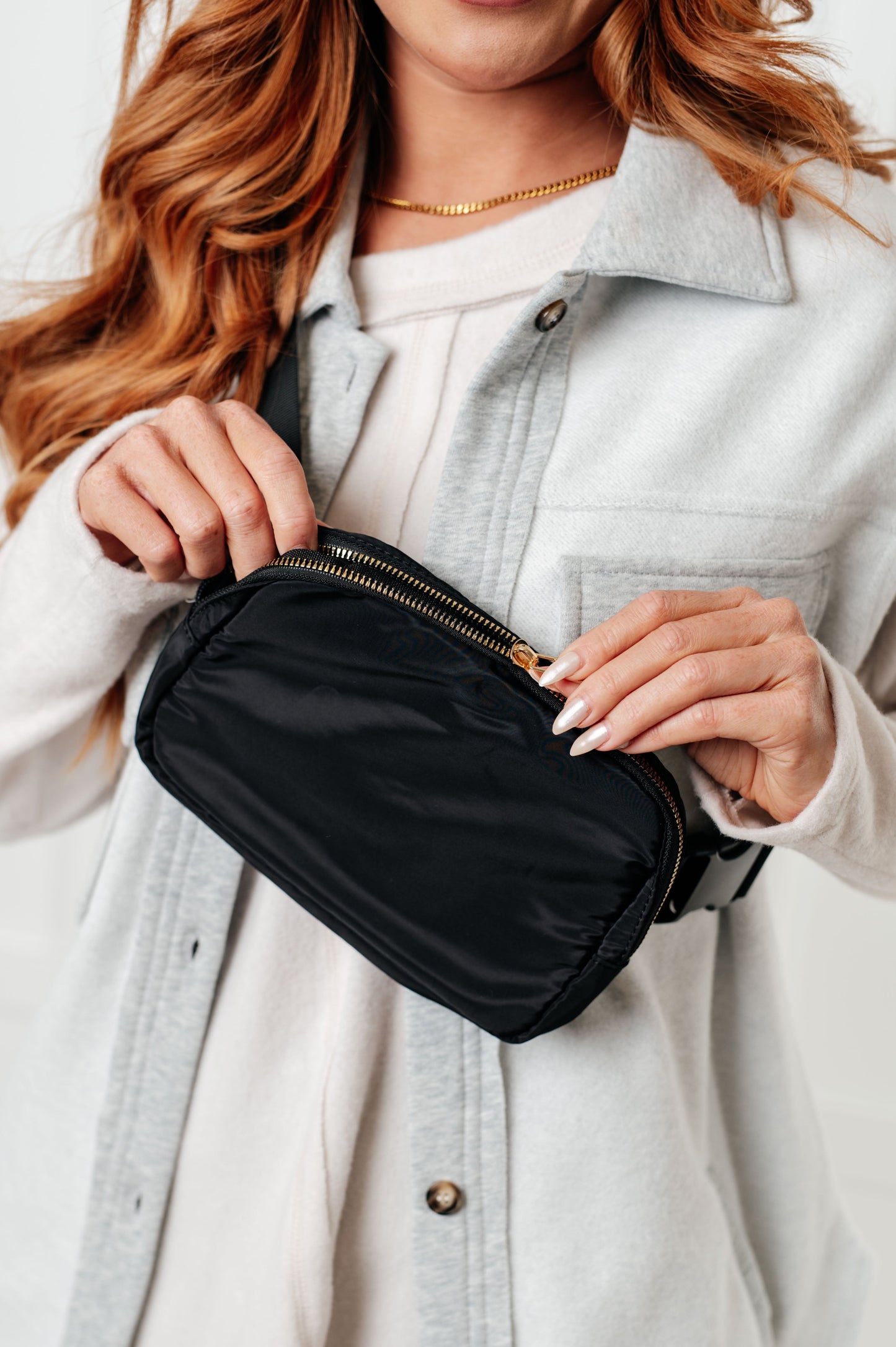 On the Move Crossbody Belt Bag in Black