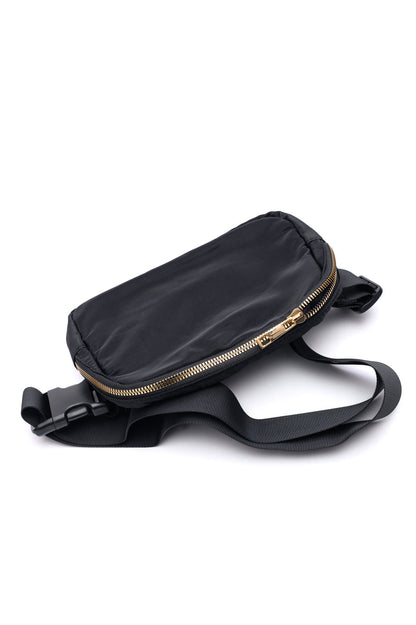 On the Move Crossbody Belt Bag in Black