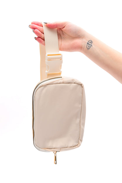 On the Move Crossbody Belt Bag in Ivory