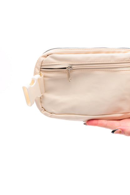 On the Move Crossbody Belt Bag in Ivory