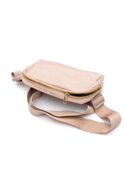 On the Move Crossbody Belt Bag in Khaki