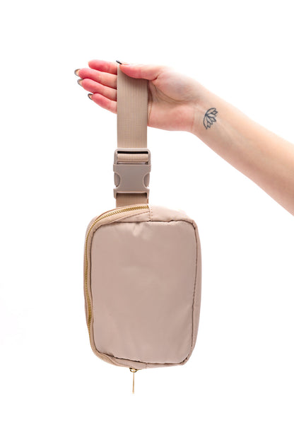 On the Move Crossbody Belt Bag in Khaki