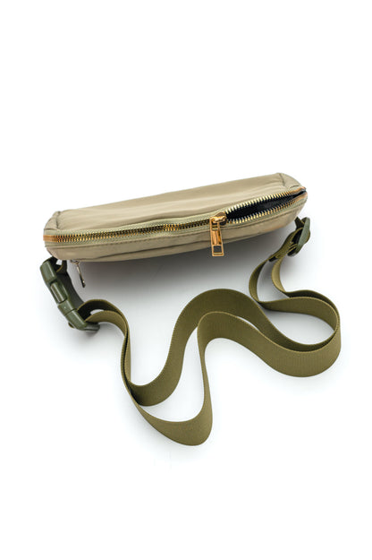 On the Move Crossbody Belt Bag in Olive