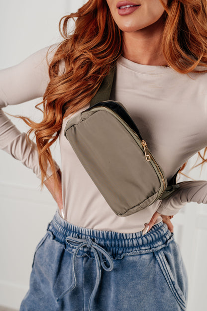 On the Move Crossbody Belt Bag in Olive