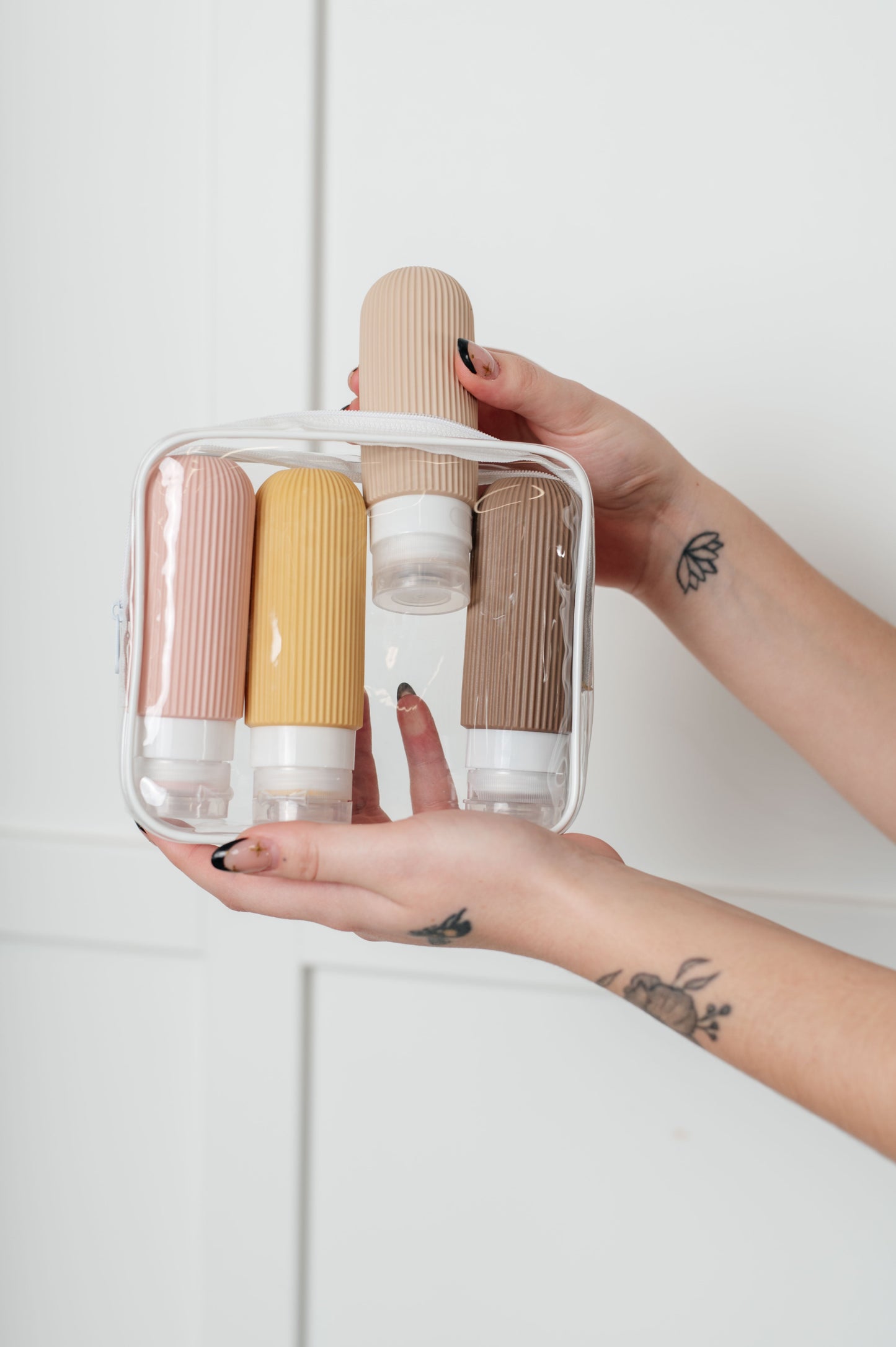 Travel-Ready Toiletry Bottles in Neutral