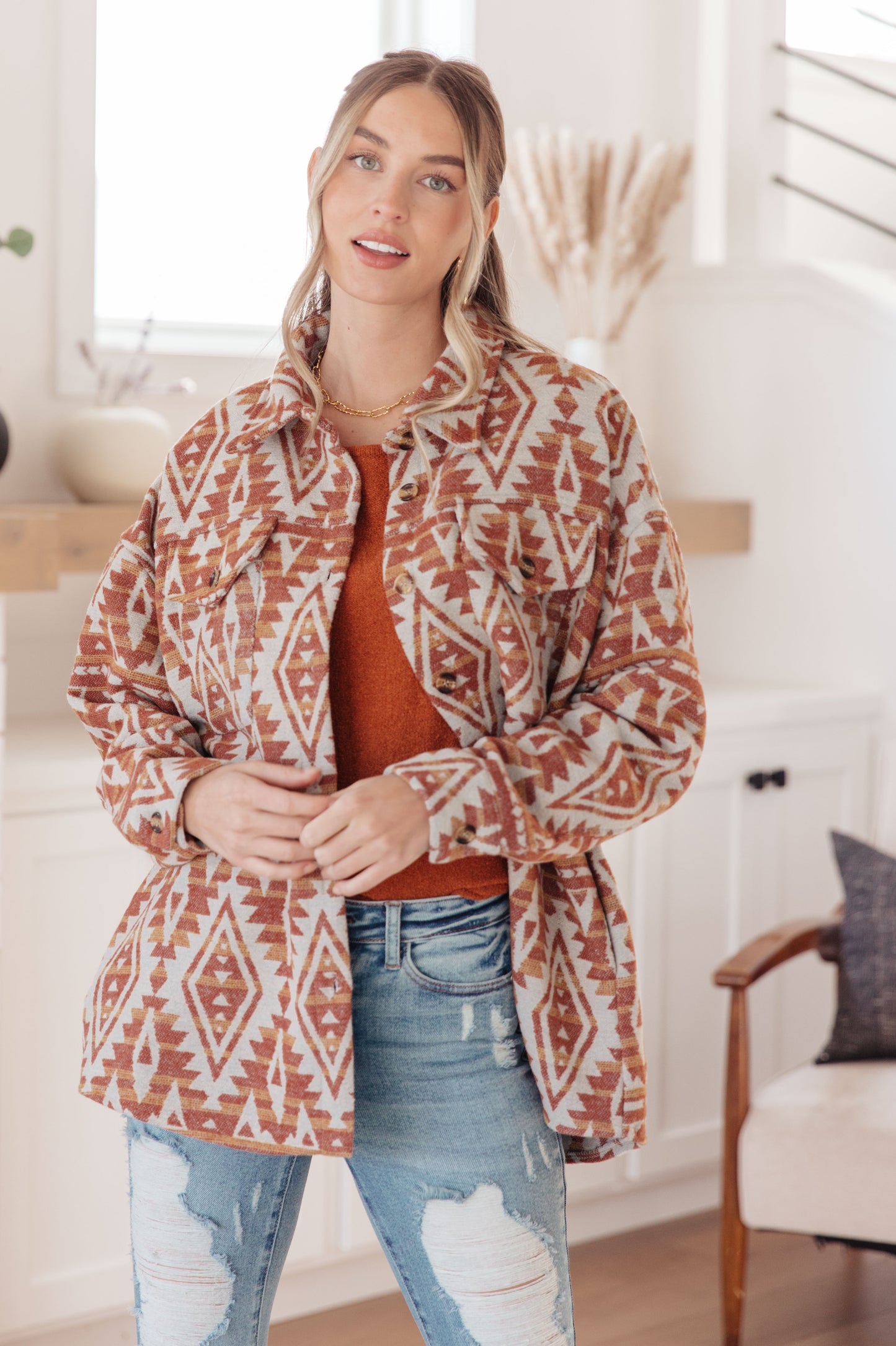 Sierra Sunset Aztec Shacket