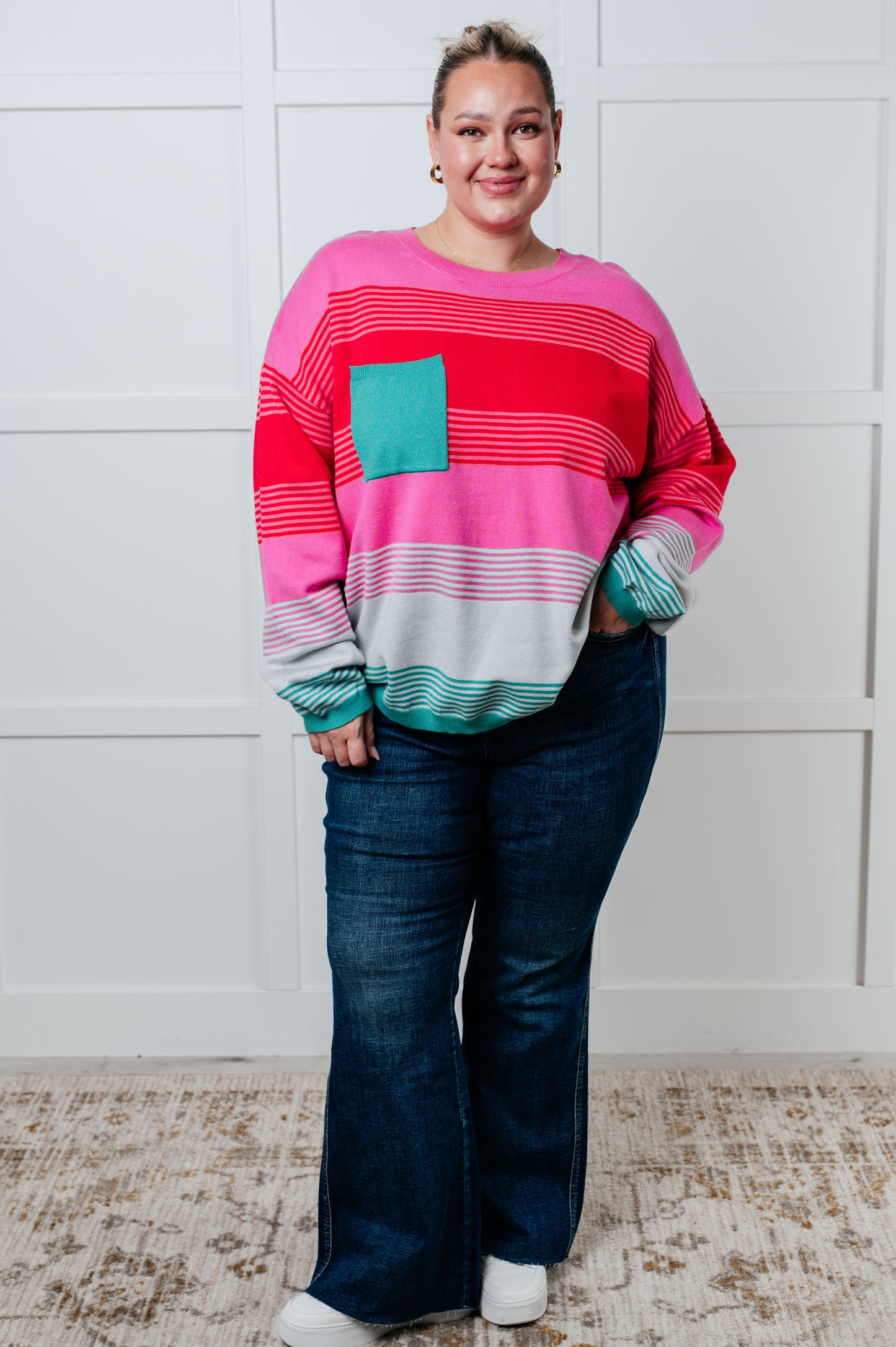 Cozy Horizons Striped Knit Sweater