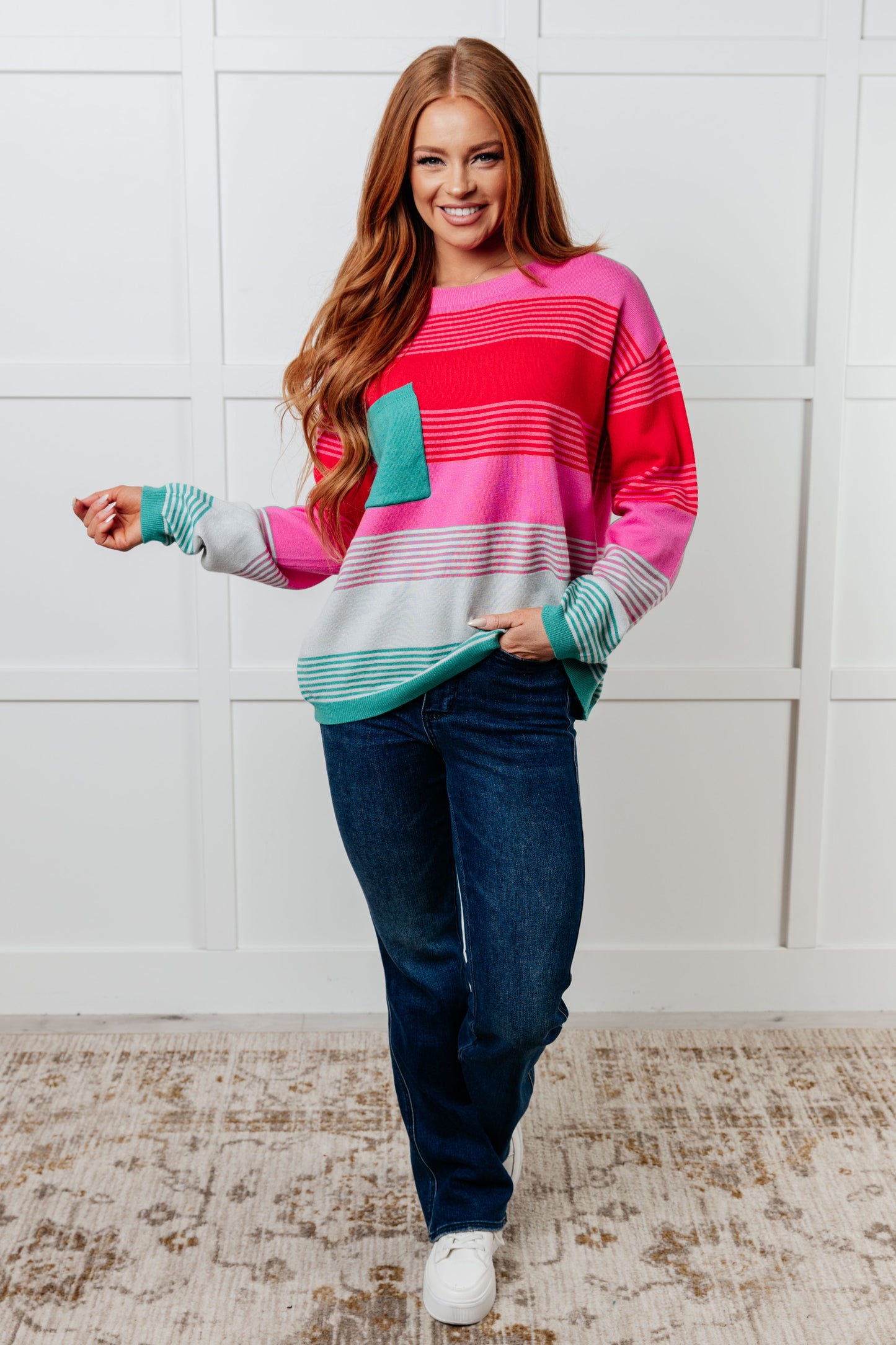 Cozy Horizons Striped Knit Sweater